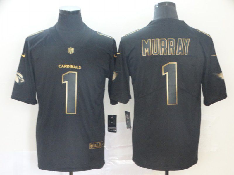 Men Arizona Cardinals 1 Murray Nike Vapor Limited Black Golden NFL Jerseys